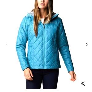New Columbia Size XS Copper Crest Canyon Blue Hooded Winter Jacket Coat